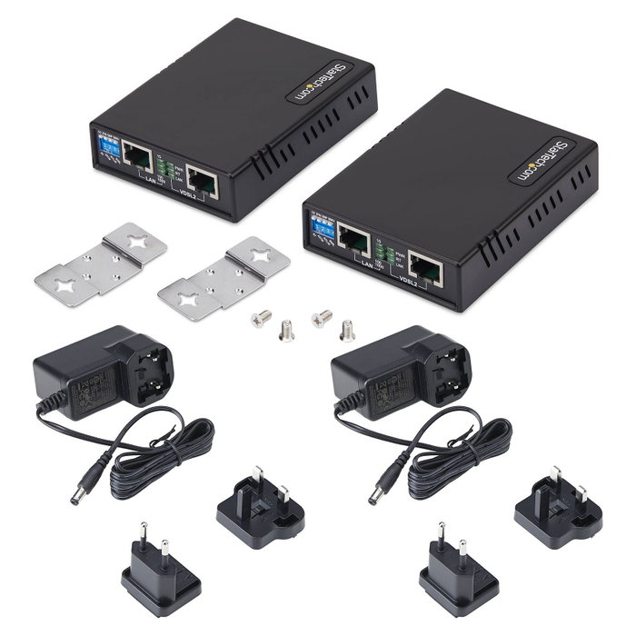 StarTech.com Kit Extensor de Ethernet VDSL2 VDSL-LAN-EXTENDER-EU Negro