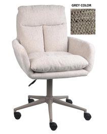 DKD Home Decor Silla de Poliéster y Metal Gris con Ruedas