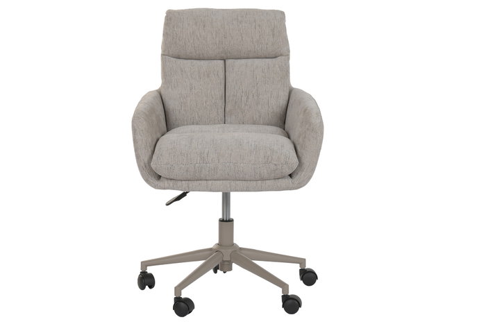DKD Home Decor Silla de Poliéster y Metal Gris con Ruedas DKD Home Decor Silla de Poliéster y Metal Gris con Ruedas