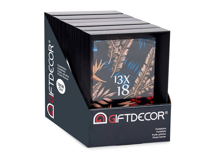 Giftdecor Portafoto Plástico Negro 13x18 cm (Set de 24)