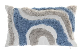 DKD Home Decor Pack de 2 Cojines de Poliéster Blanco con Aplicaciones 50x30 cm