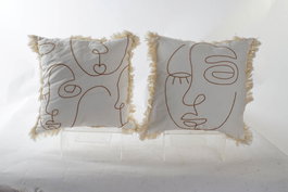 DKD Home Decor Cojín de Poliéster Desert Oasis Crema 45x10x45 cm