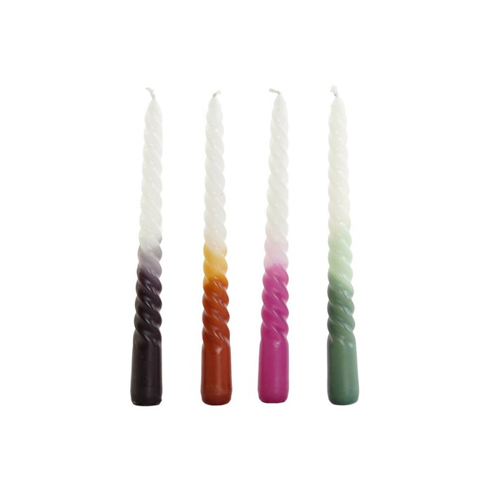 DKD Home Decor Set de 4 Velas de Cera de Parafina Bicolor