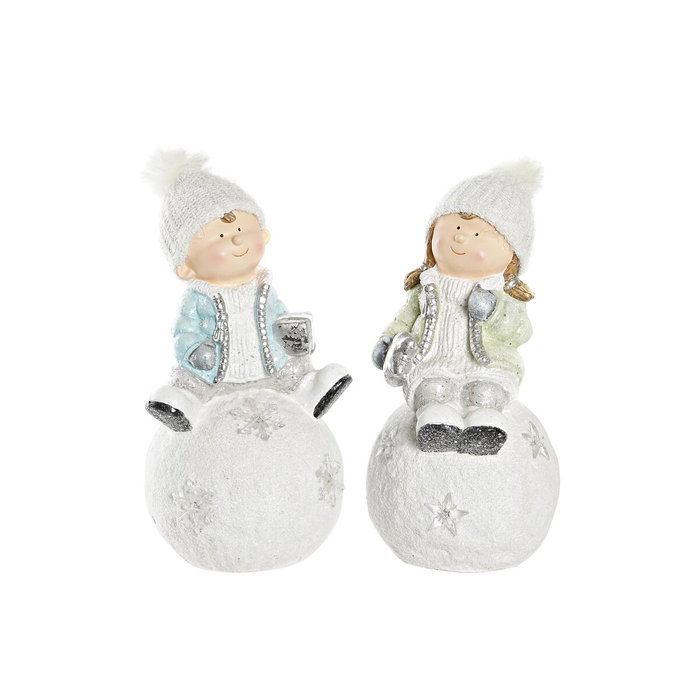 DKD Home Decor Figura Magnesia LED Niños Surtido de 2 Unidades