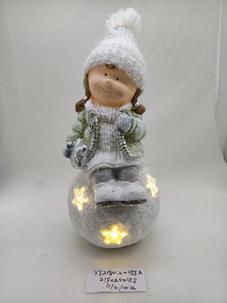 DKD Home Decor Figura Magnesia LED Niños Surtido de 2 Unidades