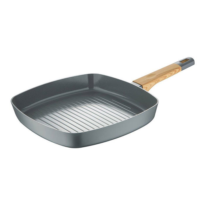 San Ignacio Sartén Asador Aluminio Prensado 28x28 cm Gris Antiadherente Cerámico San Ignacio Sartén Asador Aluminio Prensado 28x28 cm Gris Antiadherente Cerámico