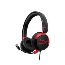 HyperX Cloud Mini Auriculares Gaming para Niños (8-12 Años) con Cable, Micrófono Desmontable, Negro y Rojo, Conexión 3.5 mm para PC, Chromebook, Nintendo Switch, PlayStation, Móvil