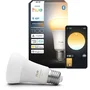 Philips Hue AABUO53059 Bombilla LED A60 Conectada Smart, Luz Blanca Cálida (1000-2000K), 8.1W, 1100 Lúmenes, Base E27 para Hogar Inteligente