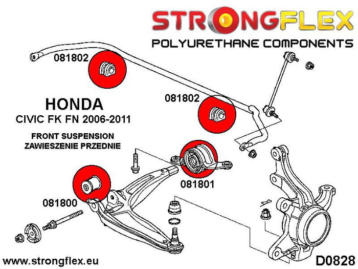StrongFlex STF086219B Kit De Silentblocks De Suspensión Delantera