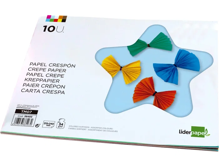 Liderpapel Bloc Trabajos Manuales Crespón 240x315mm 10 Hojas Colores Surtidos
