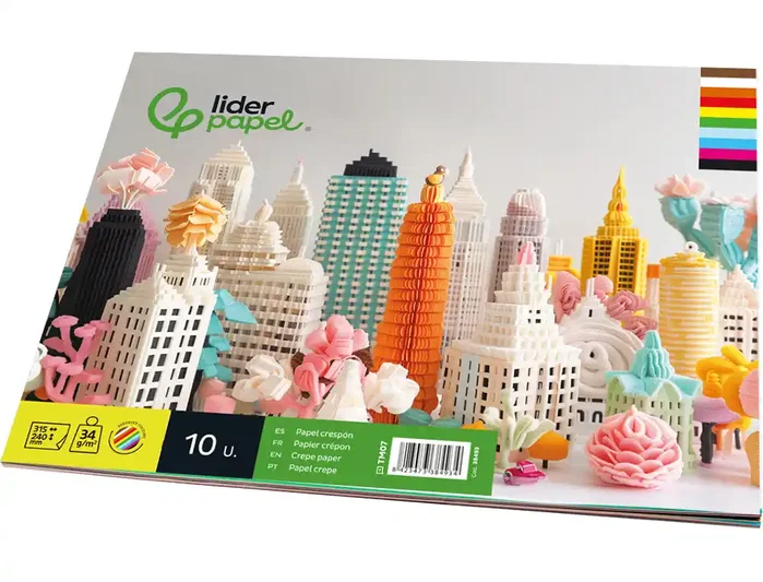Liderpapel Bloc trabajos manuales papel crespón colores surtidos 240x315mm