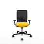 PIQUERAS Y CRESPO Silla de oficina Yunquera con mecanismo Sincro/Traslack, Amarillo y Negro