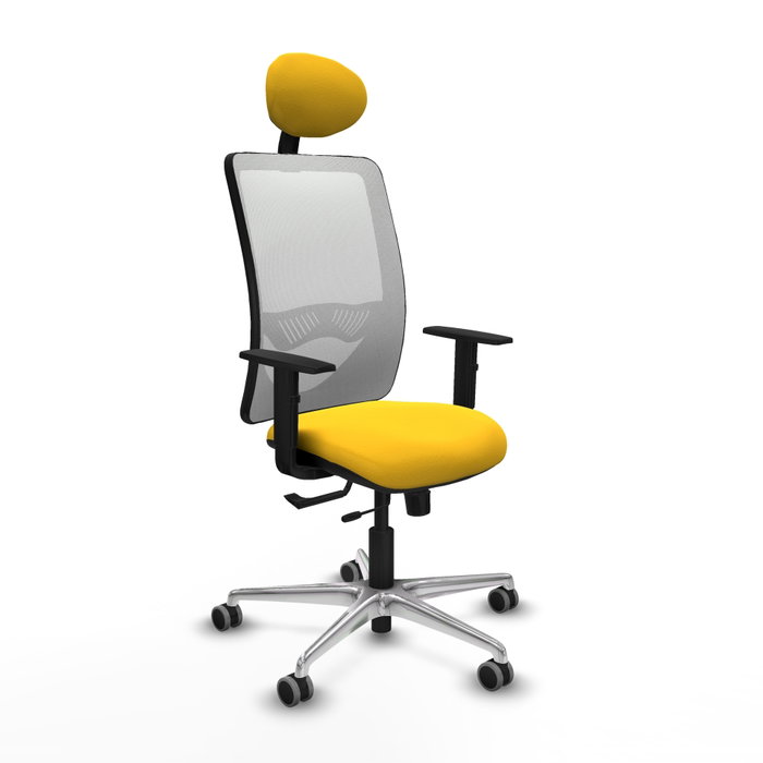 PIQUERAS Y CRESPO Silla de oficina Zulema con mecanismo Sincro/Traslack, Amarillo y Blanco PIQUERAS Y CRESPO Silla de oficina Zulema con mecanismo Sincro/Traslack, Amarillo y Blanco