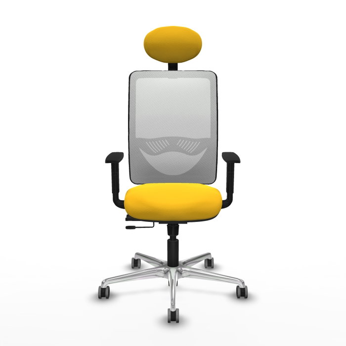 PIQUERAS Y CRESPO Silla de oficina Zulema con mecanismo Sincro/Traslack, Amarillo y Blanco PIQUERAS Y CRESPO Silla de oficina Zulema con mecanismo Sincro/Traslack, Amarillo y Blanco