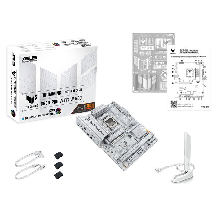 ASUS TUF GAMING B850-PRO WIFI7 W NEO Placa Base ATX, AMD AM5, DDR5, Wi-Fi 7, Bluetooth 5.4, 2.5 GbE, SATA III, M.2, 4 Ranuras RAM
