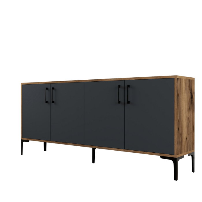 Hanah Home Kiev Consola Industrial Nogal, Antracita 180x78x35cm Hanah Home Kiev Consola Industrial Nogal, Antracita 180x78x35cm