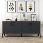 Hanah Home Kiev Consola Industrial Nogal, Antracita 180x78x35cm