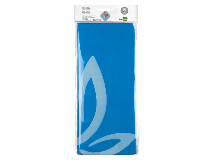 Liderpapel Papel de seda Azul 52x76cm 18g/m2 bolsa de 5 hojas Liderpapel Papel de seda Azul 52x76cm 18g/m2 bolsa de 5 hojas