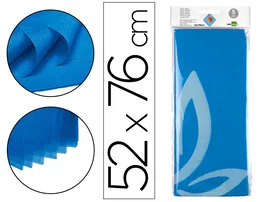 Liderpapel Papel de seda Azul 52x76cm 18g/m2 bolsa de 5 hojas