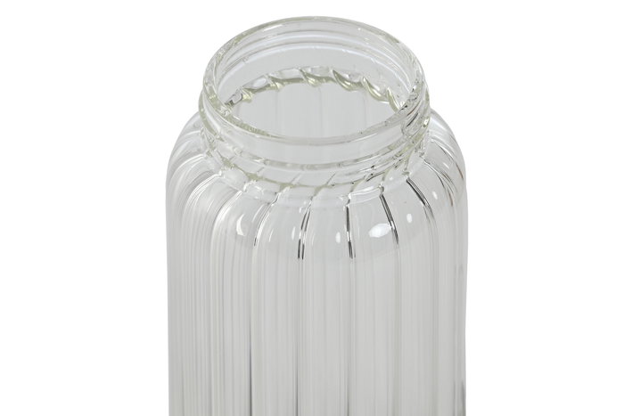 DKD Home Decor Aceitera Vinagrera Set de 2 Cristal y Bambú Transparente Natural 300ml 18.5 x 9.3 x 24 cm