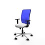PIQUERAS Y CRESPO Silla de oficina Motilla con mecanismo Sincro/Traslack, Blanco y Azul