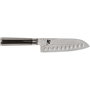 Kai Shun Classic DM-0718 Cuchillo Santoku con Borde Hueco de 18 cm de largo, Plata/Negro