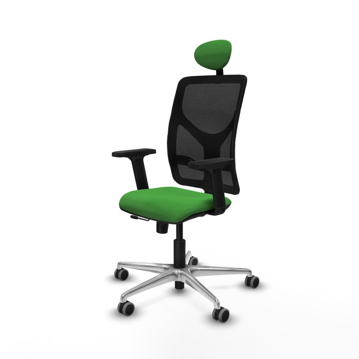 PIQUERAS Y CRESPO Silla de oficina Motilla con mecanismo Sincro/Traslack Verde y Negro