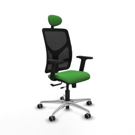 PIQUERAS Y CRESPO Silla de oficina Motilla con mecanismo Sincro/Traslack Verde y Negro