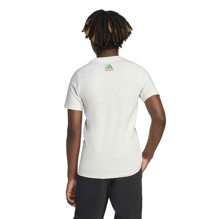 Camiseta de Manga Corta Infantil Adidas Pizza Blanco L