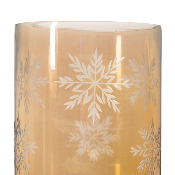 Portavelas Marrón Cristal Decoración 15 X 15 X 25 cm