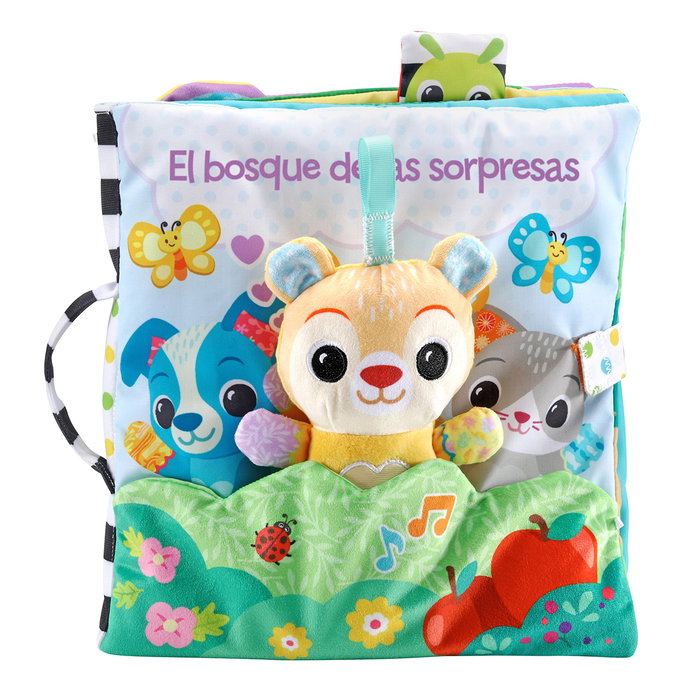 V-Tech Libro Sensorial Interactivo Infantil 80-574322 - El Bosque De Las Sorpresas, Libro de Tela Táctil con Sonidos y Luces para Bebés +3 Meses