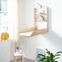 Roba Cambiador de Pared y Plegable en Madera Natural con Estantes Integrados