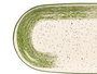 VESSIA - Bandeja Ovalada Patinada Verde de Porcelana para Decoración o Servir - 33 x 15.5 cm (Set de 24)