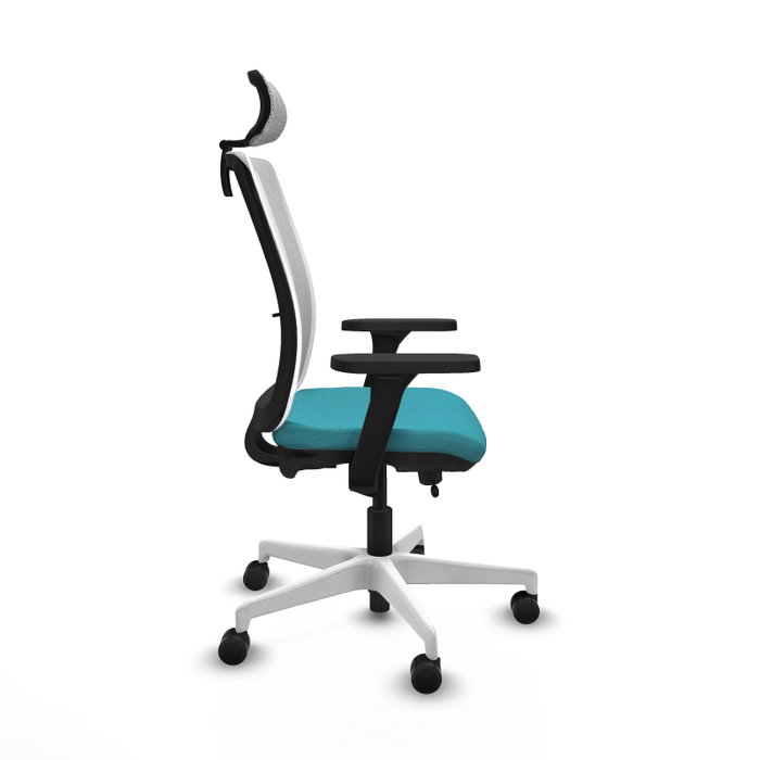PIQUERAS Y CRESPO Silla de oficina Haches con mecanismo Sincro/Traslack, color Turquesa y Blanco PIQUERAS Y CRESPO Silla de oficina Haches con mecanismo Sincro/Traslack, color Turquesa y Blanco
