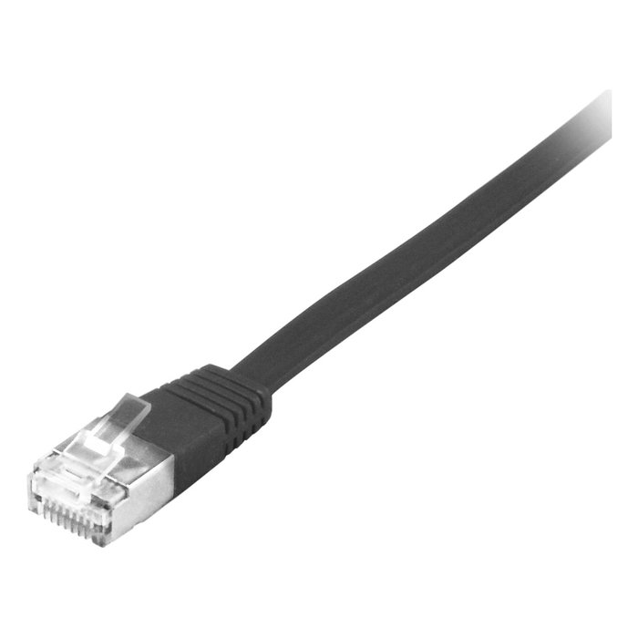 EQUIP Cable de Red Patch Cat6A 10 m U/FTP (STP) Blindado Plano LSZH Negro, Conectores RJ45 Macho Dorados, 10 Gb/s, 607696