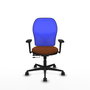PIQUERAS Y CRESPO Silla de oficina Jorquera con Mecanismo Sincro/Traslack Marrón y Azul