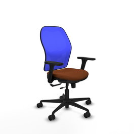 PIQUERAS Y CRESPO Silla de oficina Jorquera con Mecanismo Sincro/Traslack Marrón y Azul