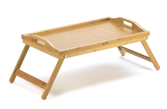 Quttin Mesa de Bambú Auxiliar Plegable 50x30x22 cm