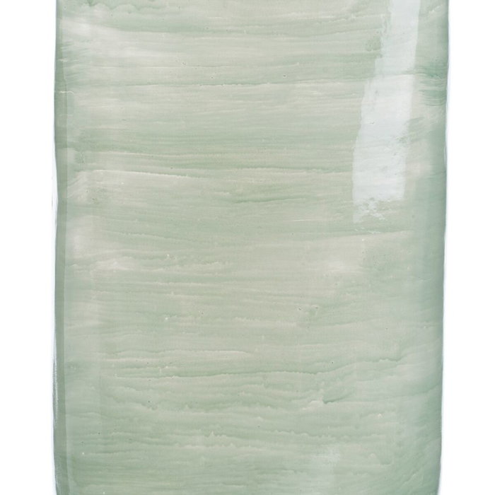 Ixia Botella Decorativa Verde-Plata de Cristal 19 x 13 x 62 cm
