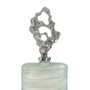 Ixia Botella Decorativa Verde-Plata de Cristal 19 x 13 x 62 cm