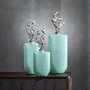 Ixia Botella Decorativa Verde-Plata de Cristal 19 x 13 x 62 cm
