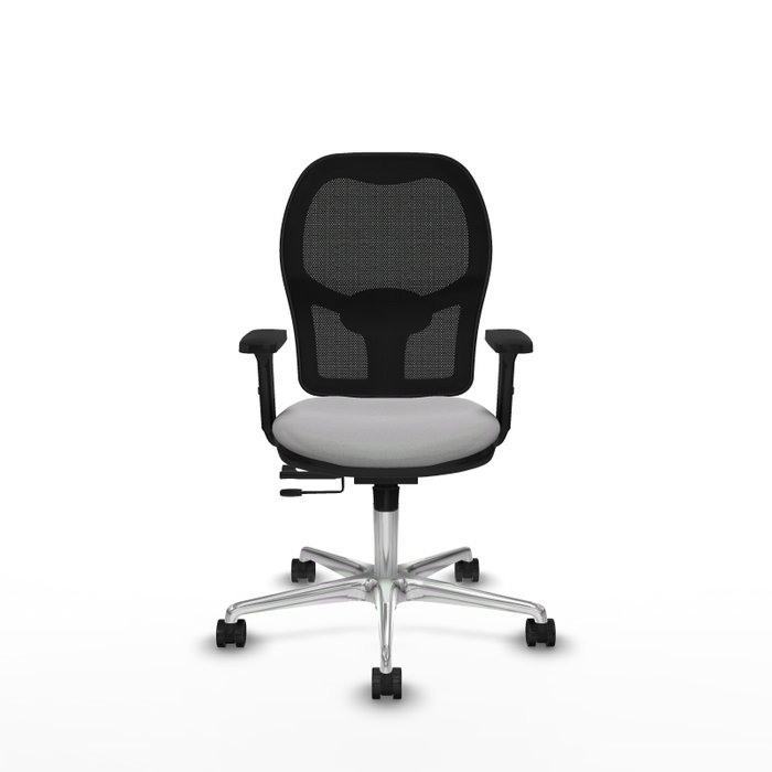 PIQUERAS Y CRESPO Silla de oficina Jorquera con mecanismo Sincro/Traslack, Gris claro y Negro
