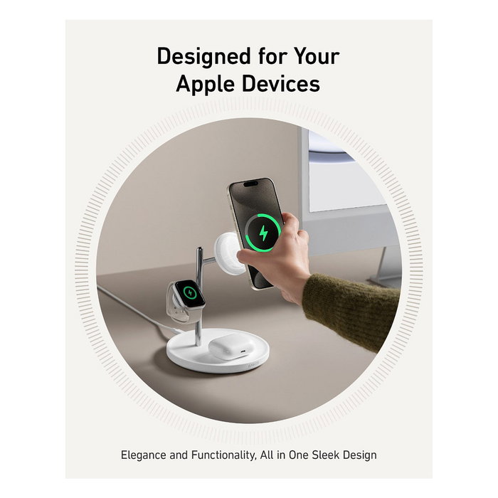 Anker MagGo Estación de Carga Inalámbrica 3 en 1 Plegable Blanco