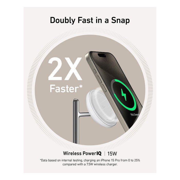 Anker MagGo Estación de Carga Inalámbrica 3 en 1 Plegable Blanco