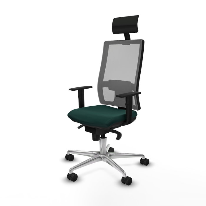PIQUERAS Y CRESPO Silla de oficina Horna con mecanismo Sincro, Verde botella y Gris PIQUERAS Y CRESPO Silla de oficina Horna con mecanismo Sincro, Verde botella y Gris