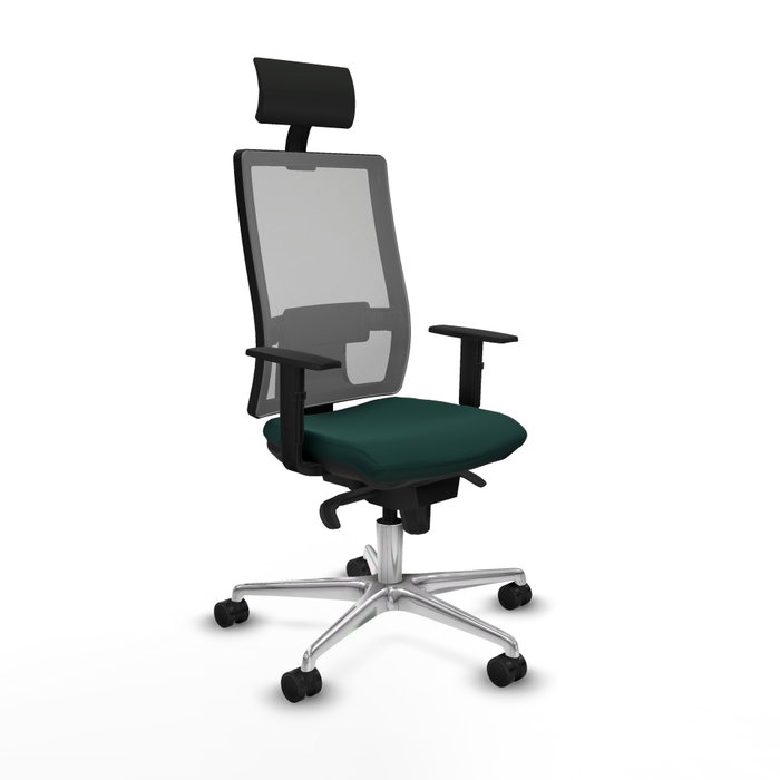 PIQUERAS Y CRESPO Silla de oficina Horna con mecanismo Sincro, Verde botella y Gris PIQUERAS Y CRESPO Silla de oficina Horna con mecanismo Sincro, Verde botella y Gris