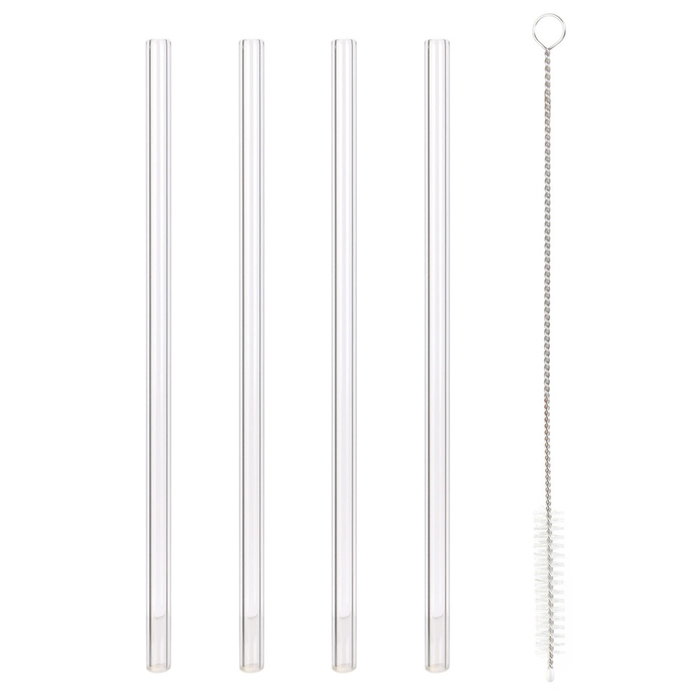 Cook Concept Set de 4 Pajitas Reutilizables de Vidrio Borosilicato con Escobilla Cook Concept Set de 4 Pajitas Reutilizables de Vidrio Borosilicato con Escobilla
