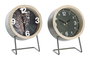 DKD Home Decor Set de 2 Relojes de Sobremesa MDF y Metal (Surtido Natural y Negro) 13x7x18 cm