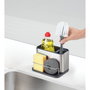 Joseph Joseph Surface Sink Tidy de acero inoxidable, Grande, Silver / Black