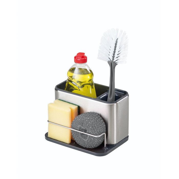 Joseph Joseph Surface Sink Tidy de acero inoxidable, Grande, Silver / Black
